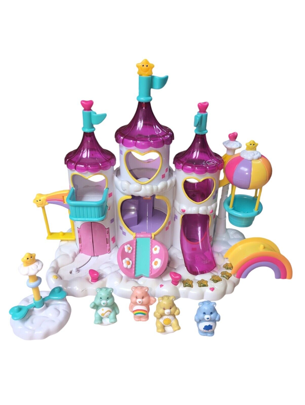 Care Bears Welcome To Care-a-lot Castle Playset With 4 Care Bears Original Owner