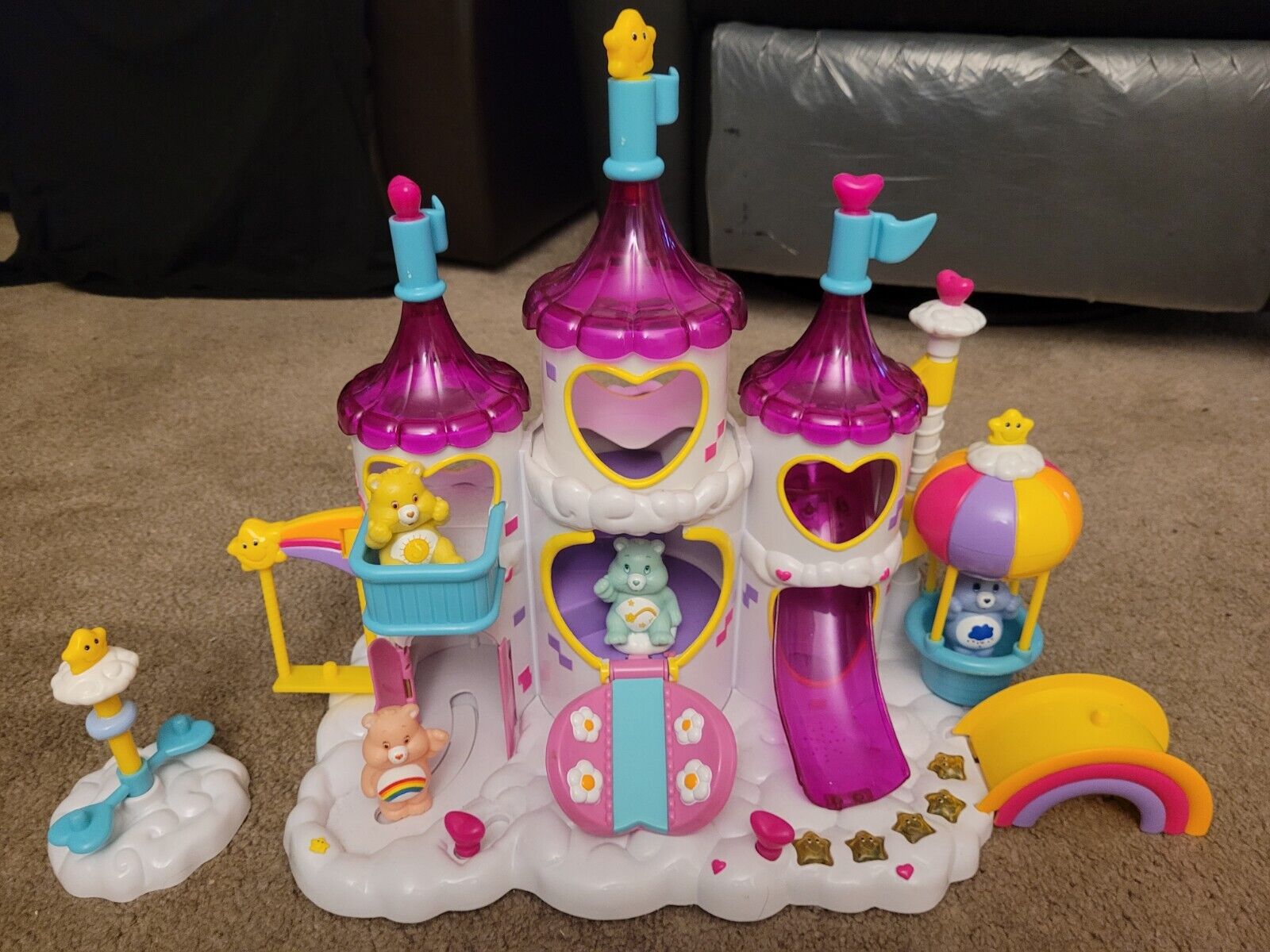 Care Bears Welcome To Care-a-lot Castle Playset With 4 Care Bears Original Owner