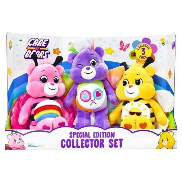 NEW Care Bears Spring Theme 9" Plush 3-Pack Butterfly, Bee, Ladybug