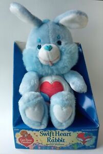 Care Bears Cousins Swift Heart Bunny Rabbit Plush Blue Vintage 1984 Kenner w Box
