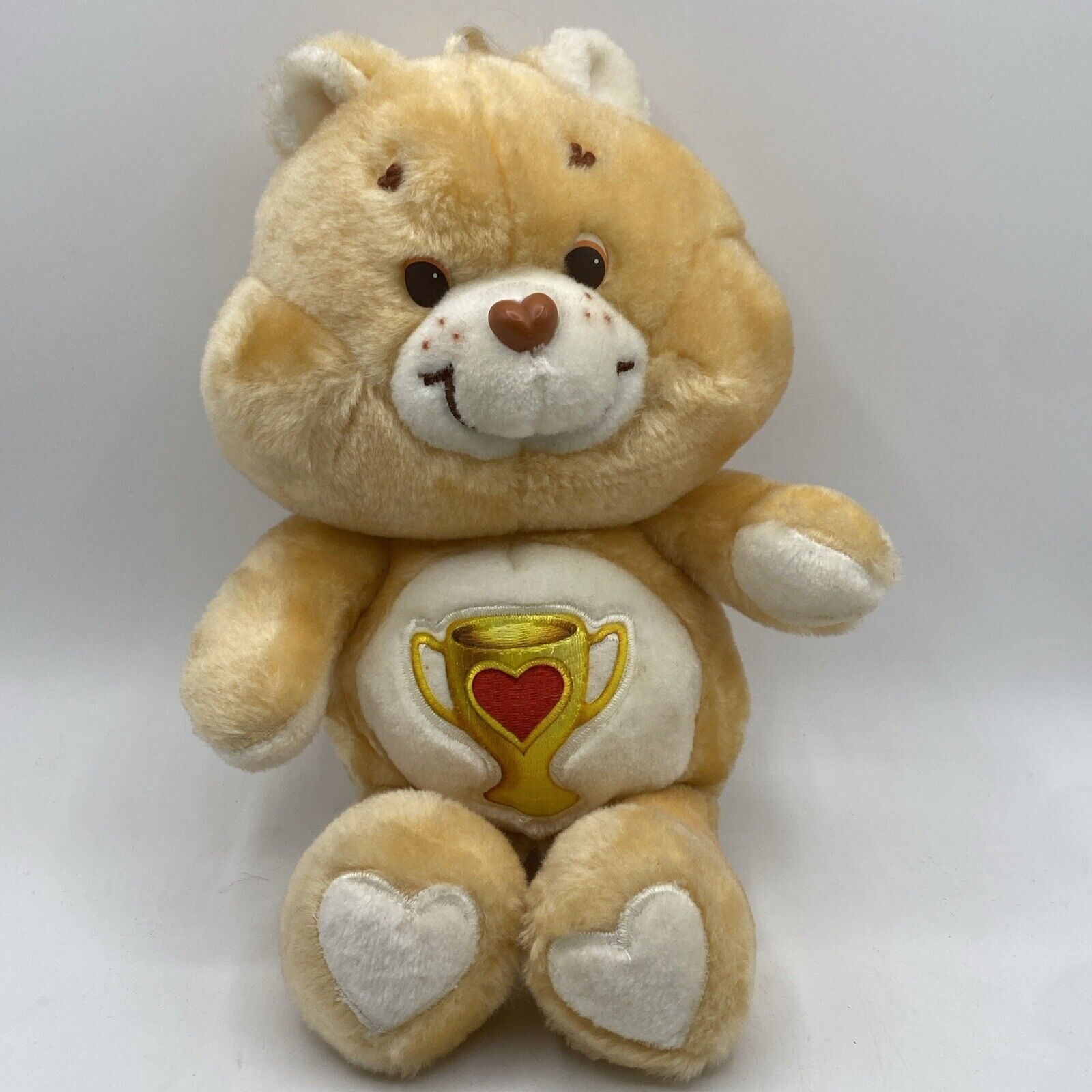 Care Bears Champ Bear 13" Plush Stuffed Toy Trophy Heart Vintage 1985 Kenner 80s