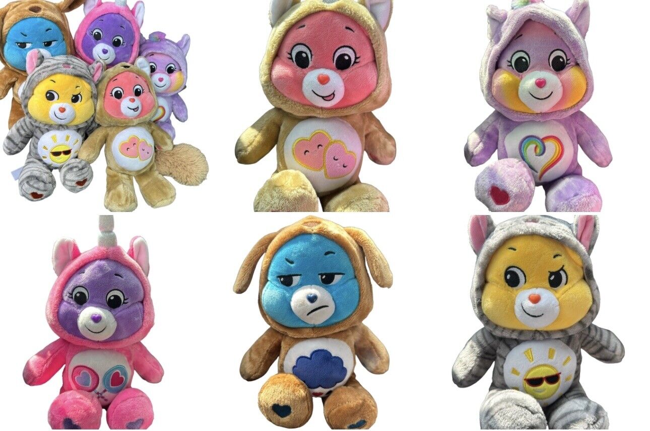 Care Bears Plush 2021 Lot Of 5 Unlock The Magic Plush With Hoodies Adorable