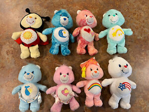 Lot of 8 Vintage Early 2000's Care Bears Plush Stuffed Toys