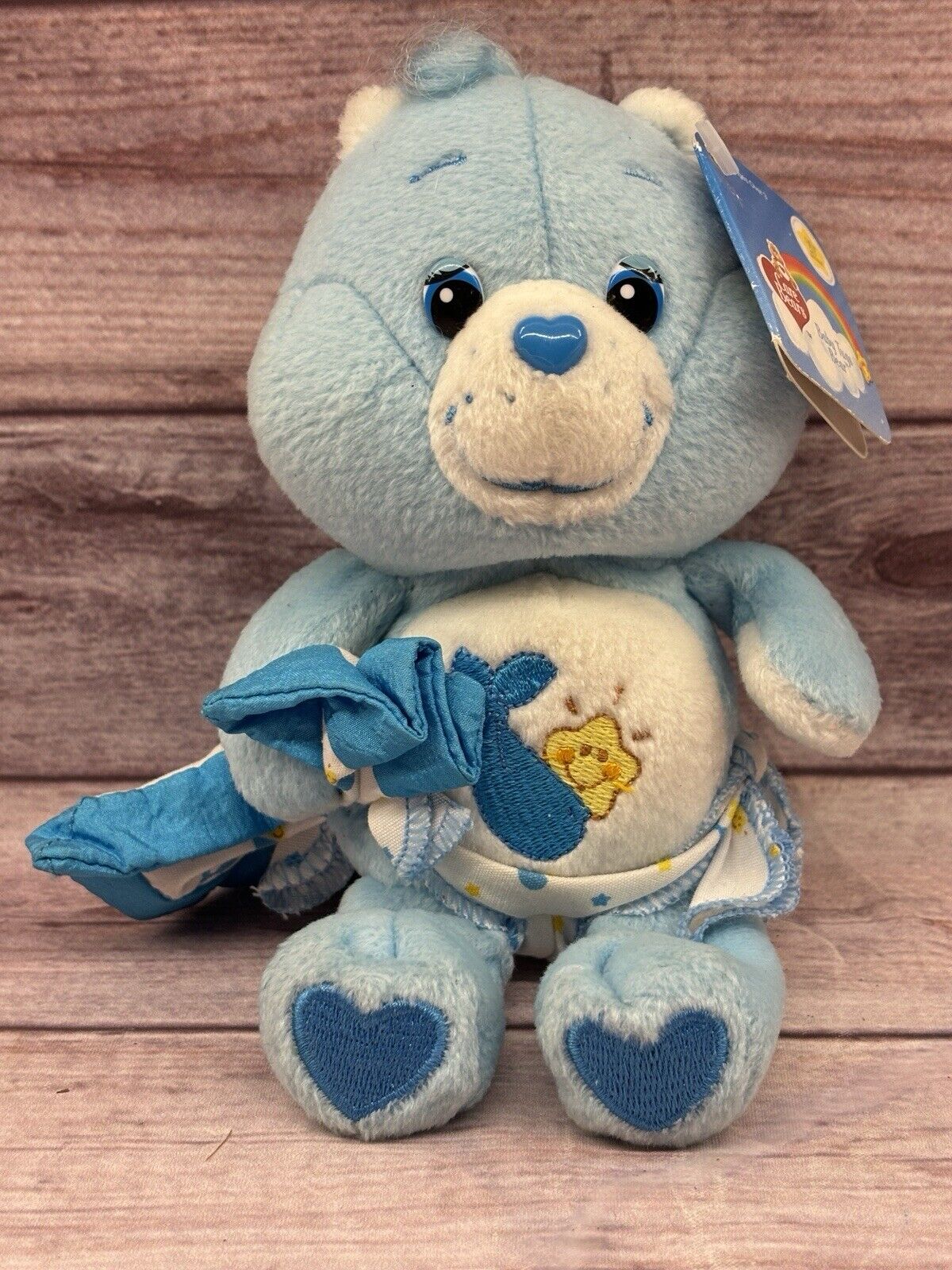 Care Bears 20th Anniversary HTF Baby Tugs Bear 7” 2003 w/Tags Plush