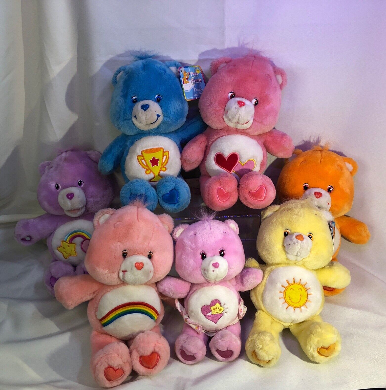 Vintage 2000’s Care Bear Plush & Talking Bears - Lot of 7 Some With Tags