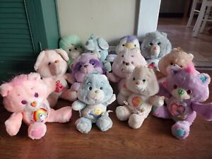 Mixed Lot of 12 - Vintage Care Bears Plush 1983, 84, 85, 91, Including Grandma!