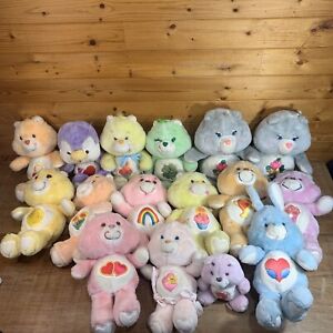 Vintage 1983-85 Lot of 16 Care Bears And Care Bear Cousins Plush Kenner Toys Set