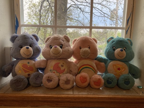 Care Bears Beanies Plush Lot 6" 2002 - 2004 Vintage (Set of 4)