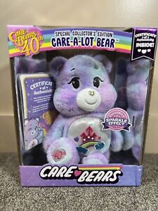 Care Bears Walmart Comic Con SPARKLE EFFECT 40th Anniversary Care A Lot Bear