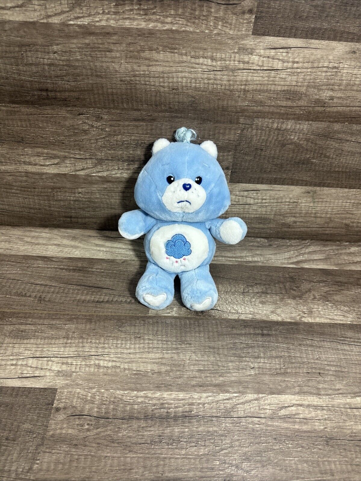 Care Bears 2002 Grumpy Bear Plush Vintage Rain Cloud Blue Stuffed Animal Toy