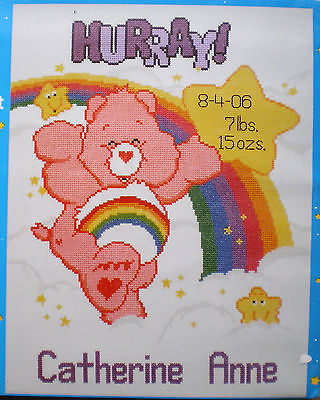 Care Bears “Cheer Bear Sweet Dreams Birth Announcement” Counted Cross Stitch Kit