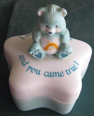 Vintage Care Bear Trinket Box Genuine Porcelain Wish Bear 1983