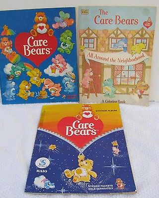 Vintage Care Bear 2 Sticker Albums, All Around the Neighborhood coloring 1994-95