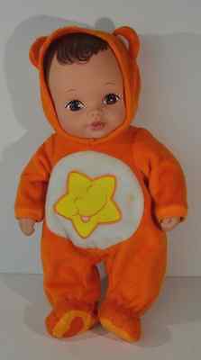 Vintage 1990 Lauer Toys WATER BABY CARE BEARS Edition Laugh-A-Lot Orange Outfit 