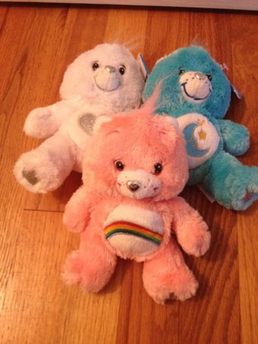 Lot Of 3 Care Bear Special Collectors Edition Silver Heart Nose Cheer Bedtime +