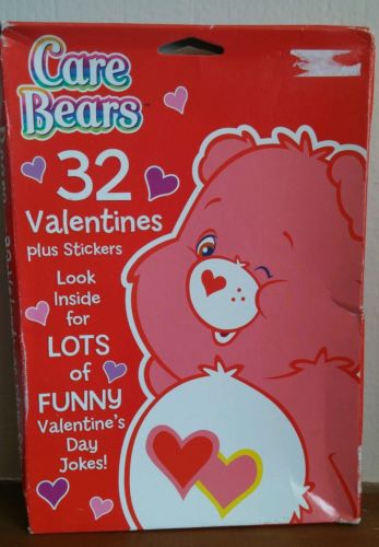 Box Of 32 Care Bear Valentine Cards with Jokes American Greetings 2004
