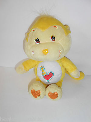2004 TCFC Care Bears Cousins PLAYFUL HEART Monkey Yellow Bean Plush Heart Tummy