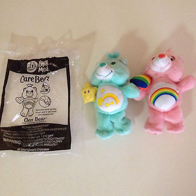1990'S MCDONALDS CARE BEARS HAPPY MEAL TOYS X 2 LIKE NEW