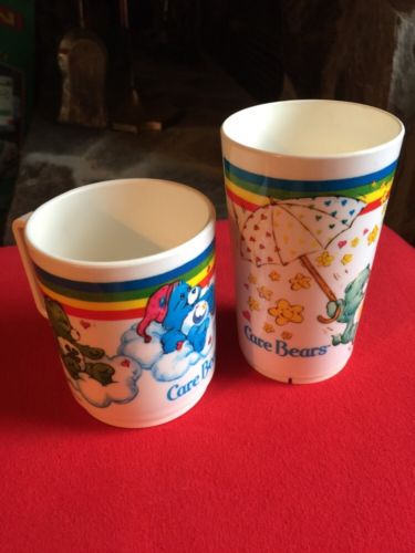 DEKA--Care Bears--Plastic cups Vintage 1980s