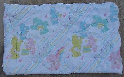 Vintage Care Bear Crib blanket with zipper by Curity 1980's