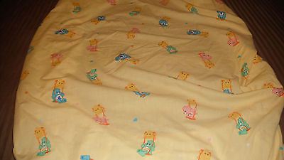 Yellow Care Bears Crib/Toddler Bed Fitted Sheet