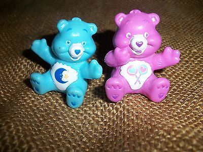 Vintage Care Bears Miniature Figures PVC Share Bear Bedtime Bear LOT of 2