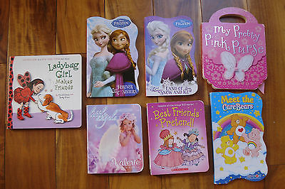 Lot of 7 Preschool Board Books  Frozen, Care Bears, Ladybug Girl  