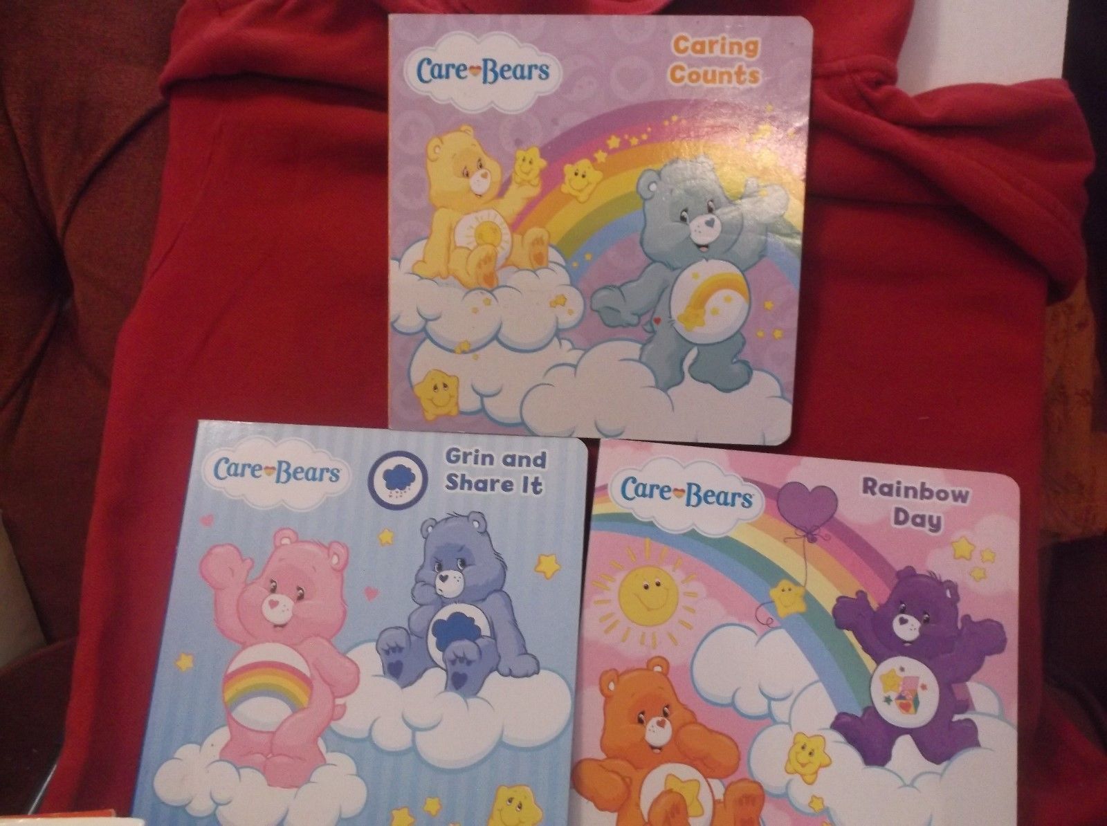Care Bears Board Books Lot of 3 Rainbow Day Caring Counts Grin and Share It 