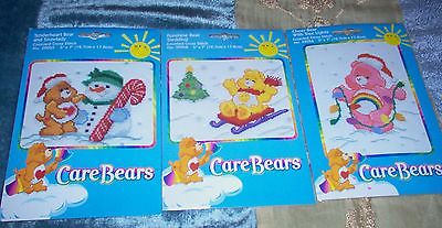 CARE BEARS CROSS STITCH KIT LOT OF 3:  Christmas Winter Fun ~ 2004
