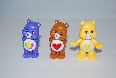 Lot of 3 Carebear Figurines Blind Bags Sunshine TenderHeart Harmony Bear