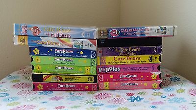 Lot 14 1980 Vintage Care Bears Popples Pound Puppies Cartoon Animation VHS Tapes