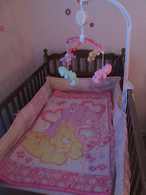 Care Bears Bedding Crib Nursery Set Quilt Bumper and Musical Mobile