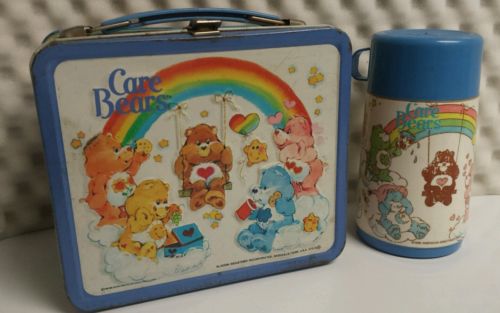 Vintage 1983 Care Bears metal lunch box & plastic thermos by Aladdin