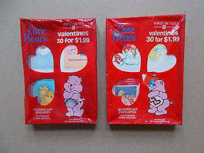 2 BOXES VINT 1987-88 CARE BEARS VALENTINES DAY EXCHANGE CARDS 30 PER BOX