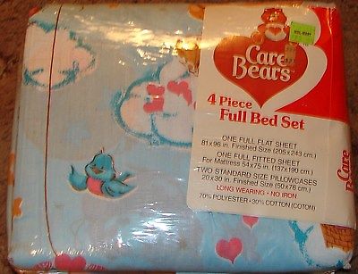 Vintage Care Bears 4 Piece Bed Set Full Size New 1983 Bed