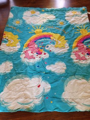 Care Bears Vintage Twin Comforter Bedspread Rainbow Catch Some Fun 64