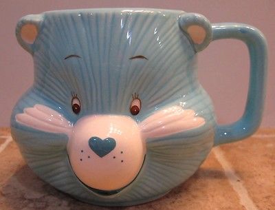 Vintage Care Bear Bedtime Bear Head Ceramic Cup 1984