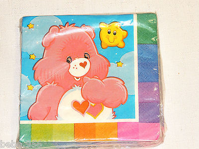NEW CARE BEARS    16-SMALL DESSERT NAPKINS   BIRTHDAY-CHILD   PARTY SUPPLIES