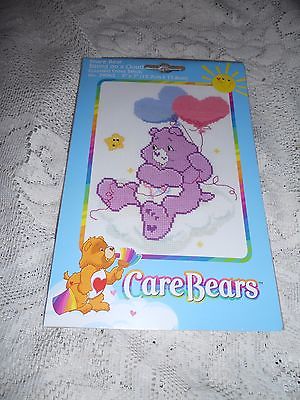 NEW CARE BEARS SHARE BEAR SITTING ON A CLOUD COUNTED CROSS STITCH