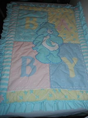 BABY INFANT CARE BEAR NURSERY CRIB Blanket Comforter - 38