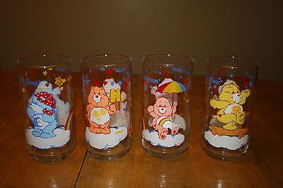 Vintage Care Bears Glasses lot (4) 1984