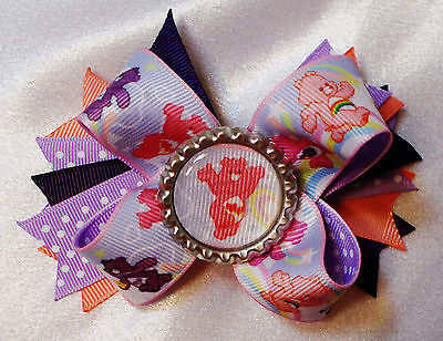 SALE - CARE BEARS-GIRLS HAIR BOW TODDLER HANDMADE  ACCESSORIES 