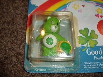 Vintage Good Luck Care Bear Figure 60590 Kenner Miniature Figurine Shamrock Mint