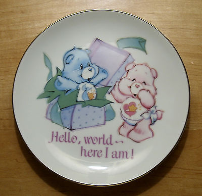 VINTAGE 1984 AGC CARE BEARS HUGS & TUGS PORCELAIN COLLECTORS PLATE ~SUPER NICE