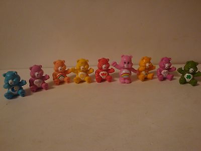 Lot of 9 Mini Care Bears PVC Figures Vtg 1 1/2