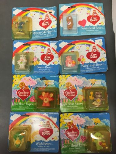 Lot 8 Care Bears & Cousins 1980's Pvc By Kenner Mint  Professor Cold Heart MOC