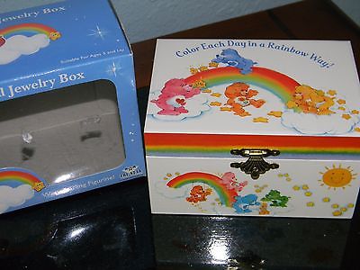NEW OLD STOCK 2002 CARE BEARS Musical JEWELRY Box w/Spinning Rainbow in it's Box