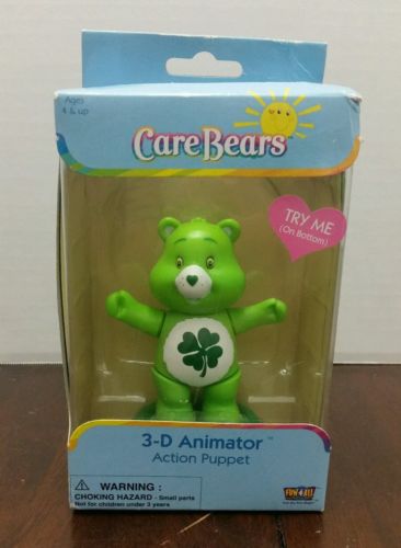 New Care Bears Green Good Luck 3-D Animator Action Puppet Bend, Twist & Pose It