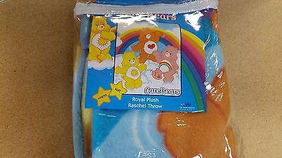 BRAND NEW CARE BEARS THROW SIZE ACRYLIC 50X60 BLANKET