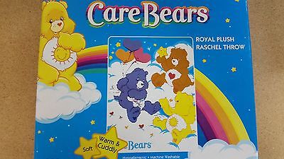 BRAND NEW CARE BEARS THROW SIZE ACRYLIC 40X50 BLANKET